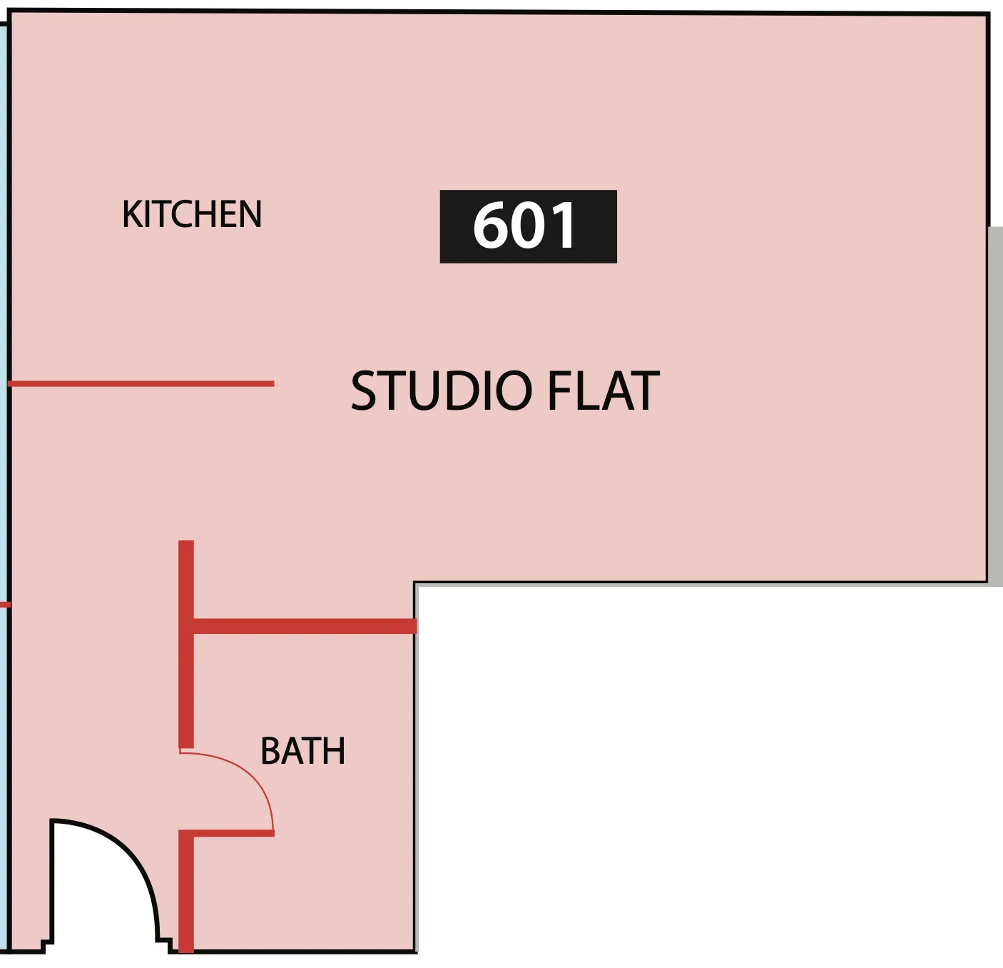 Paradise View 1 Studio floor plan, 469 sqft