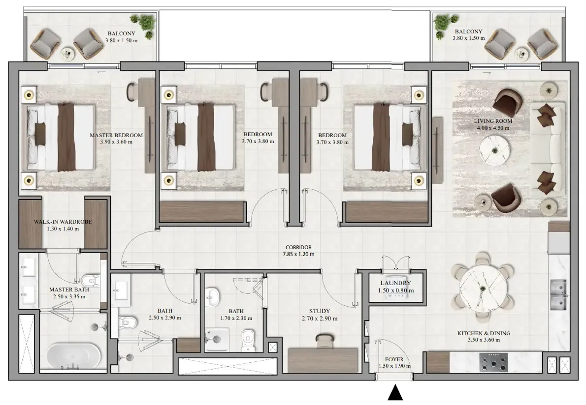 Vista Ridge 3 bed floor plan, 1,655 sqft