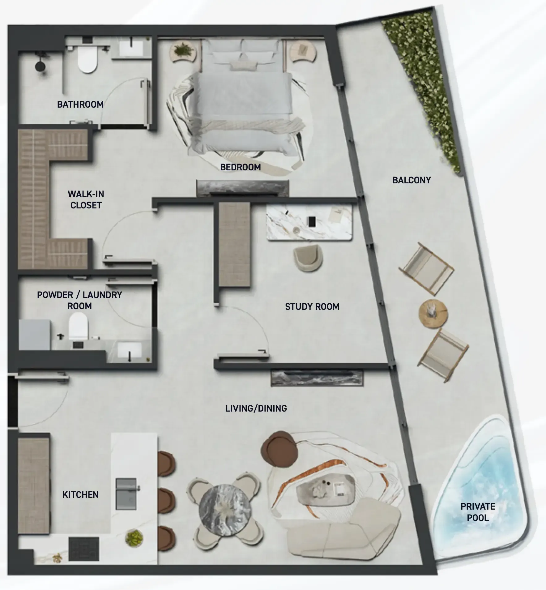Hadley Heights 2 1 bed floor plan, 1,038 sqft