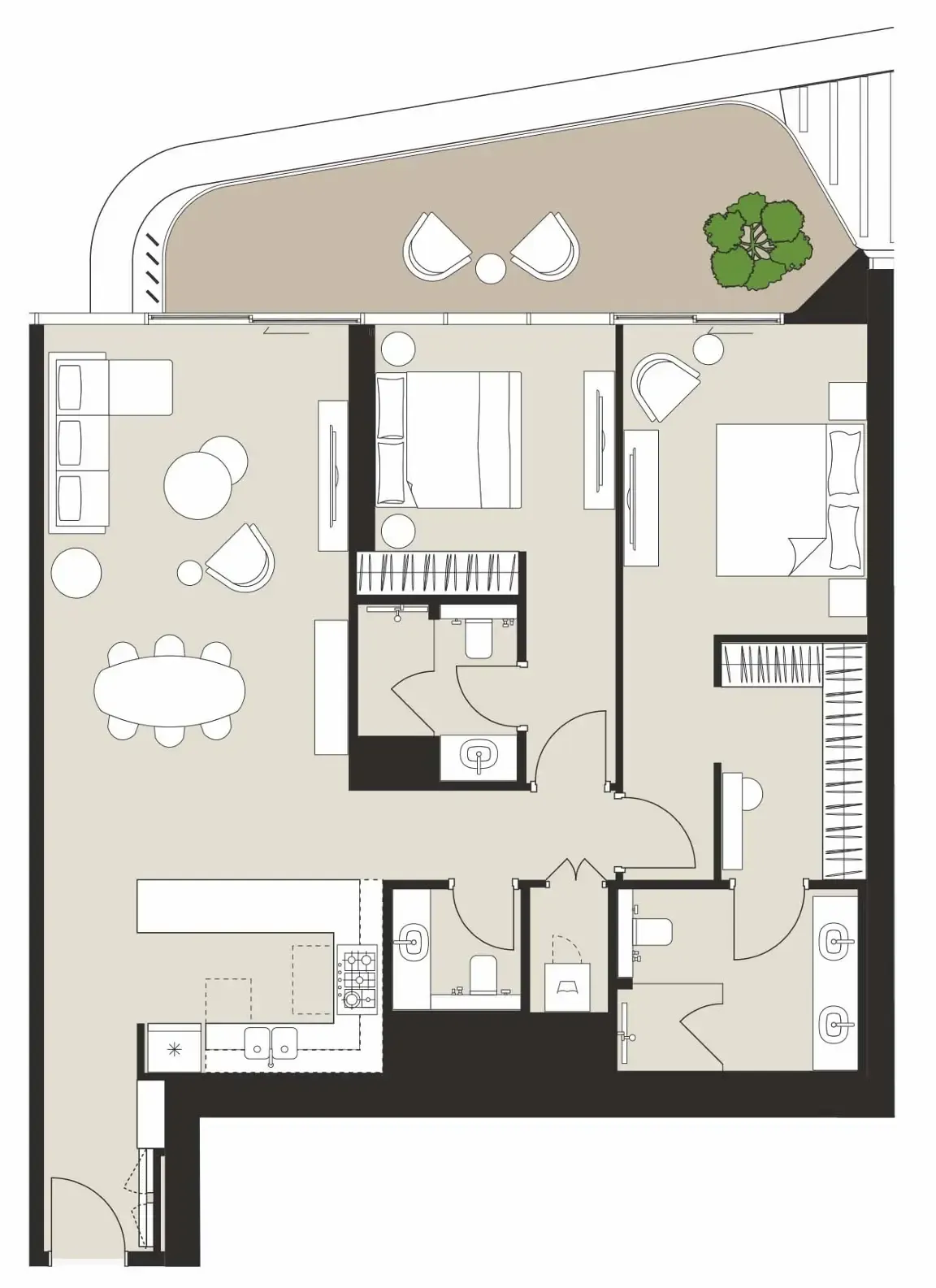 Artistry Two Residences 2 bed floor plan, 1,469 sqft