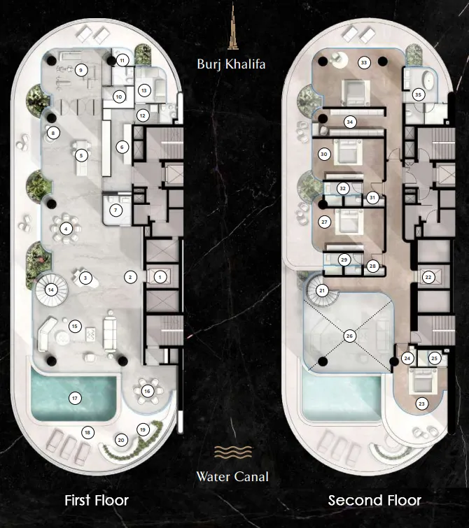 The Rings 5 bed floor plan, 9,870 sqft