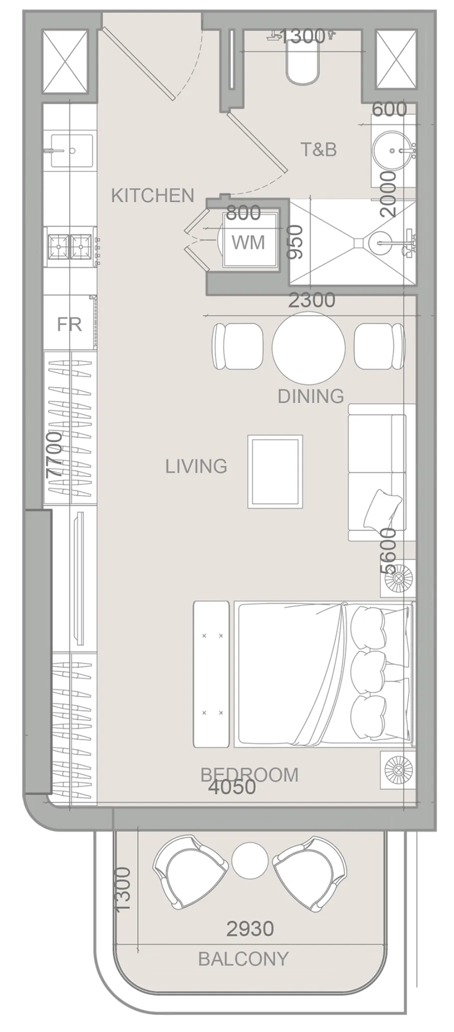 S1LV1ANA Park Studio floor plan, 452 sqft