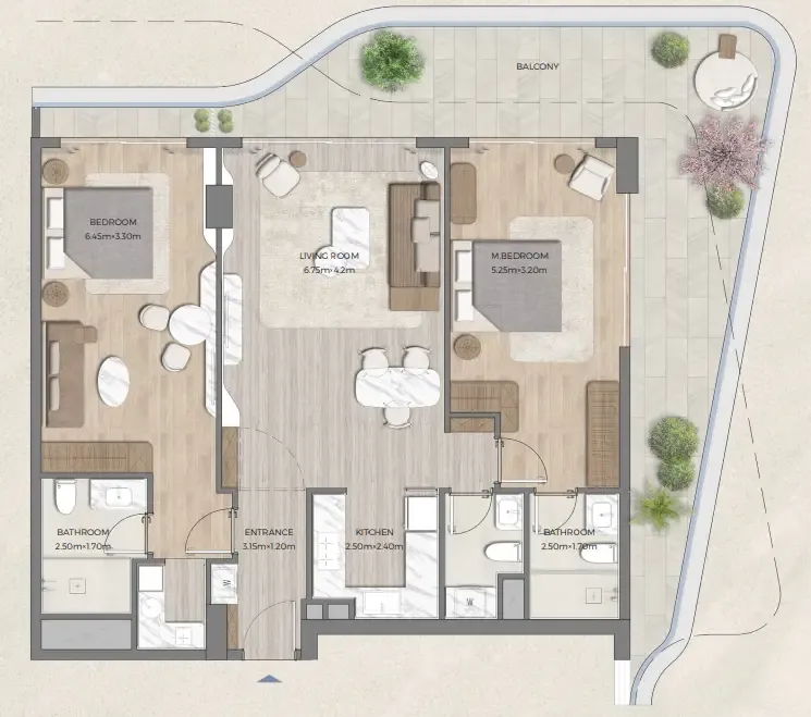 Tomorrow 166 2 bed floor plan, 1,579 sqft