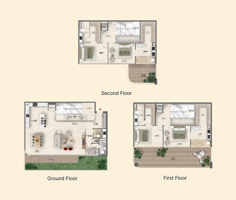 The Tides 4 bed floor plan, 4,433 – 4,434 sqft