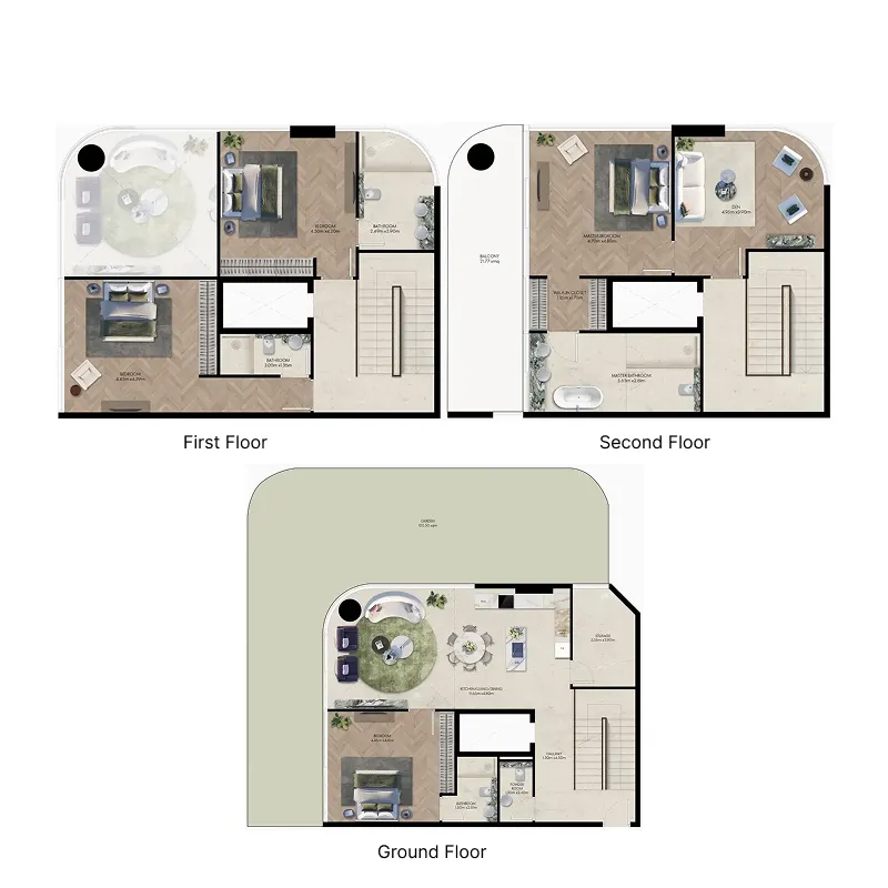 Elle Residences 4 bed floor plan, 3,556 sqft