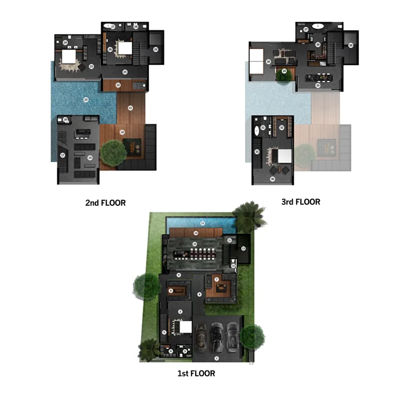 QNITY by Wallaya Villas 5 bed floor plan, 8,783 sqft