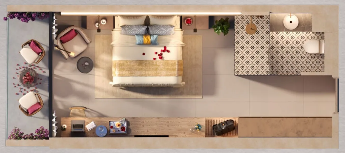 The Heart of Europe - Marbella Resort Hotel, Vignette Collection Studio floor plan, 583 – 625 sqft