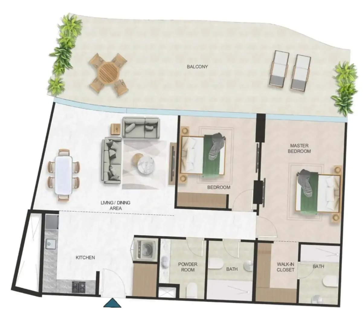 Oystra 2 bed floor plan, 1,771 sqft