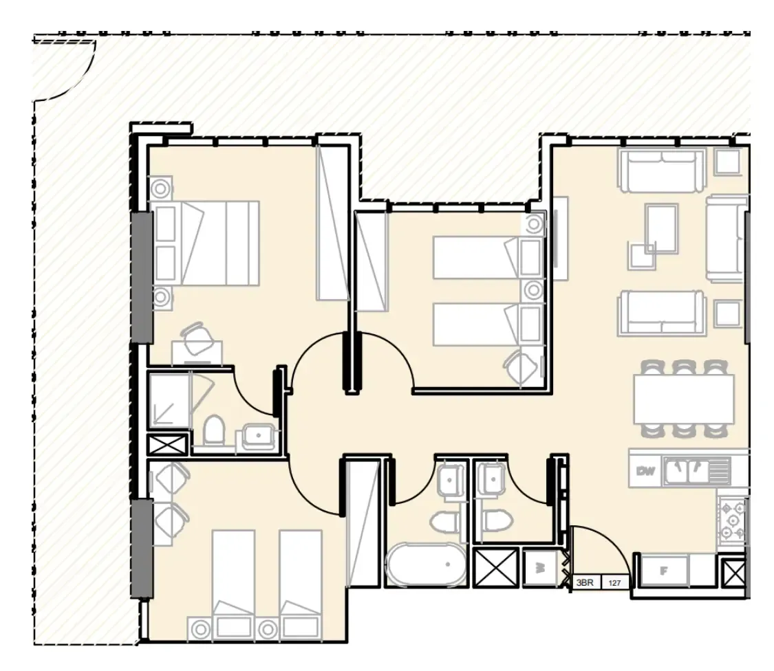 Verdana III 3 bed floor plan, 1,489 sqft