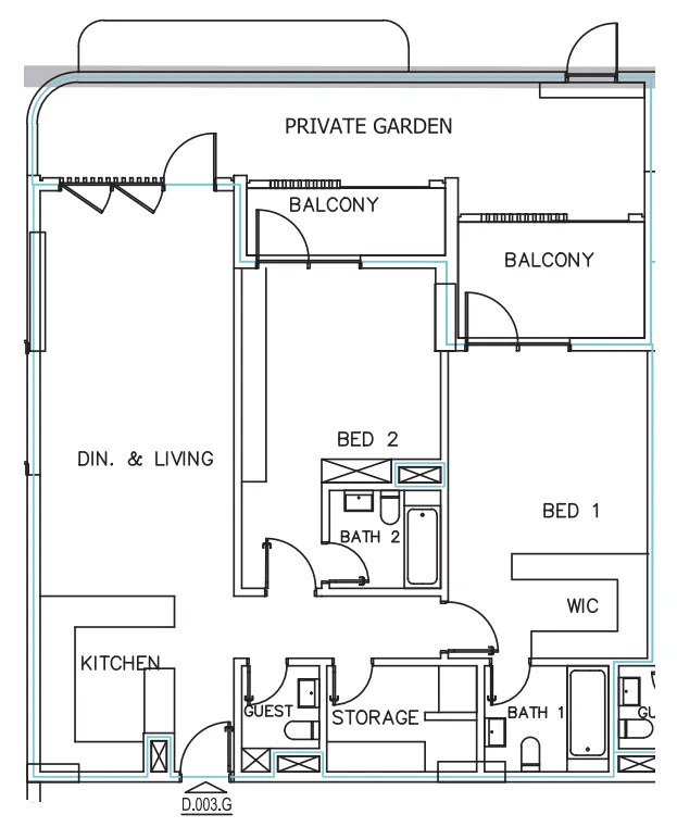 Janayen Avenue 2 bed floor plan, 1,713 sqft