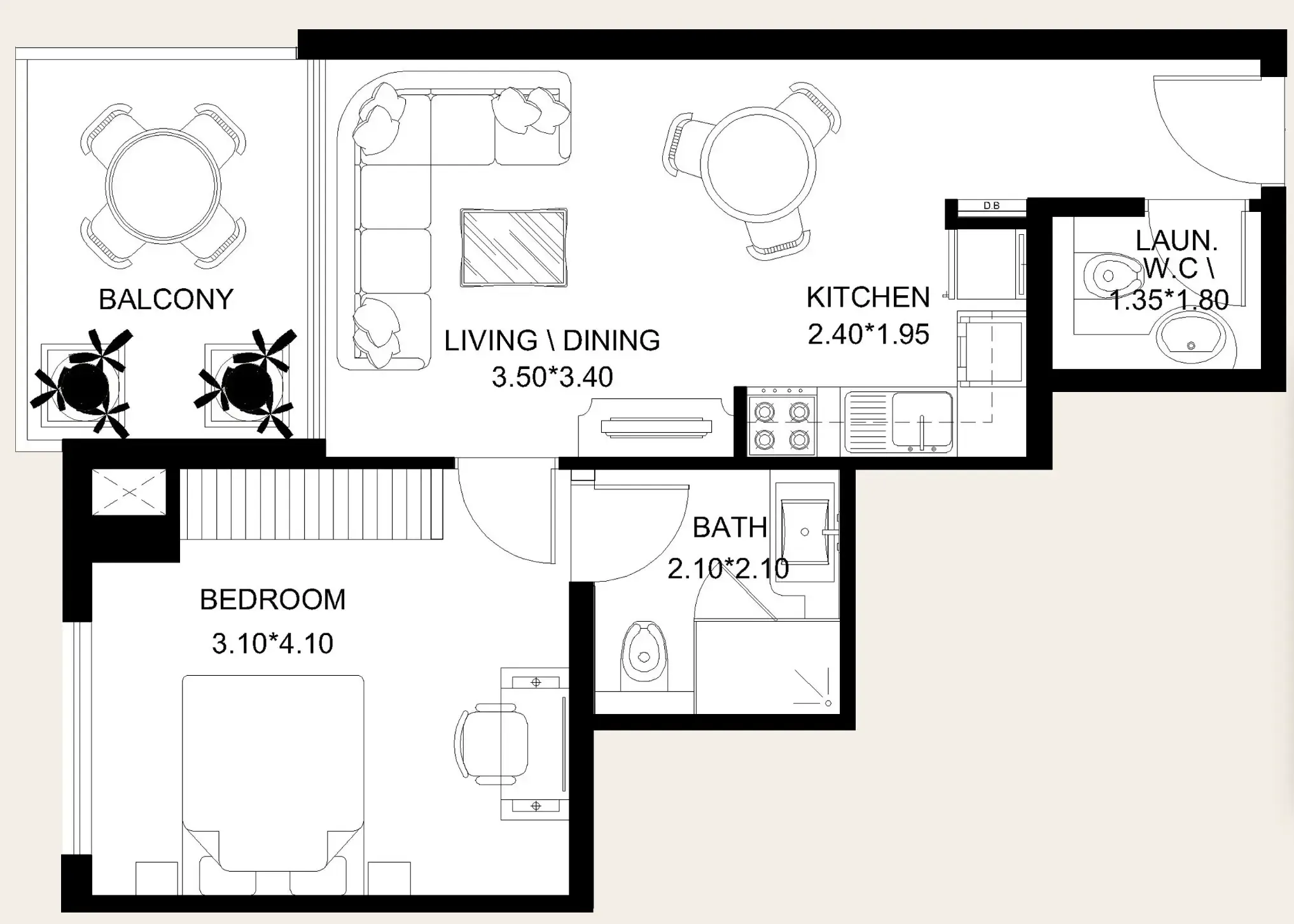 X11 1 bed floor plan, 625 sqft