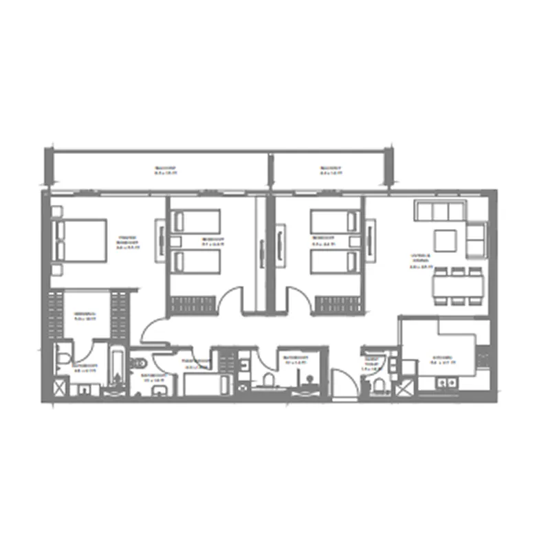The Gate 6 3 bed floor plan, 1,678 sqft