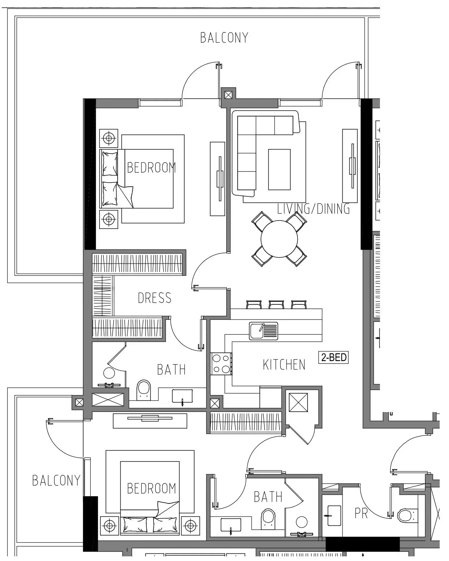 Damac Riverside Views 2 bed floor plan, 1,442 sqft