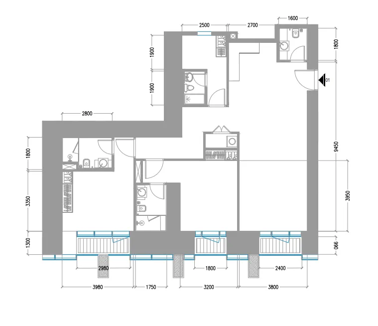 Tiger Sky Tower 2 bed floor plan, 1,481 sqft