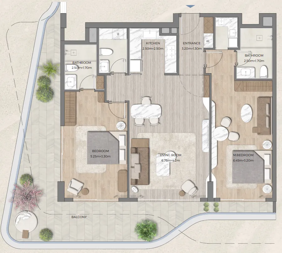 Tomorrow 166 2 bed floor plan, 1,602 sqft