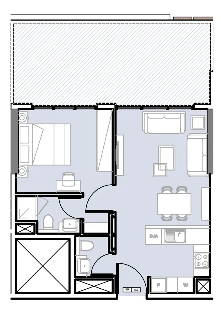 Verdana III 1 bed floor plan, 741 sqft