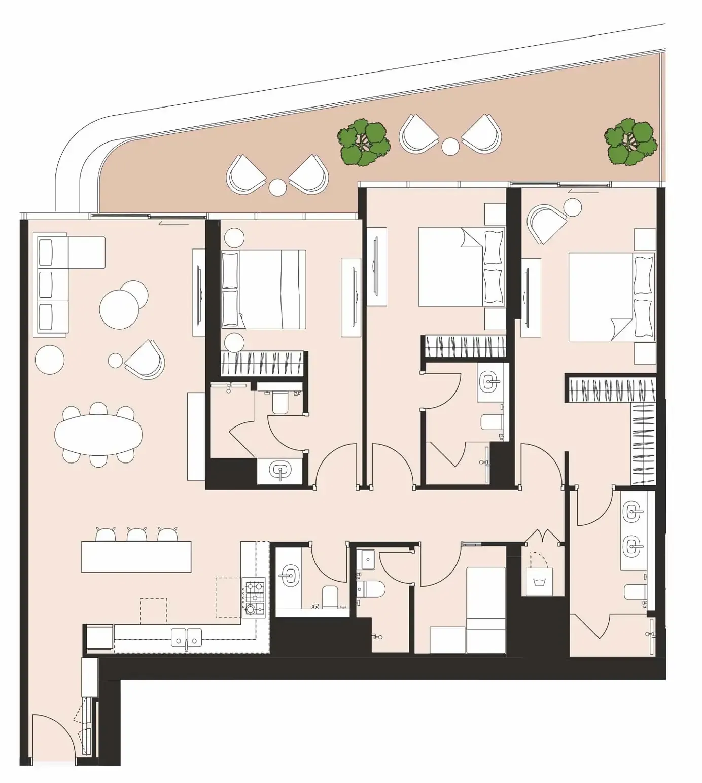 Artistry Two Residences 3 bed floor plan, 1,965 sqft