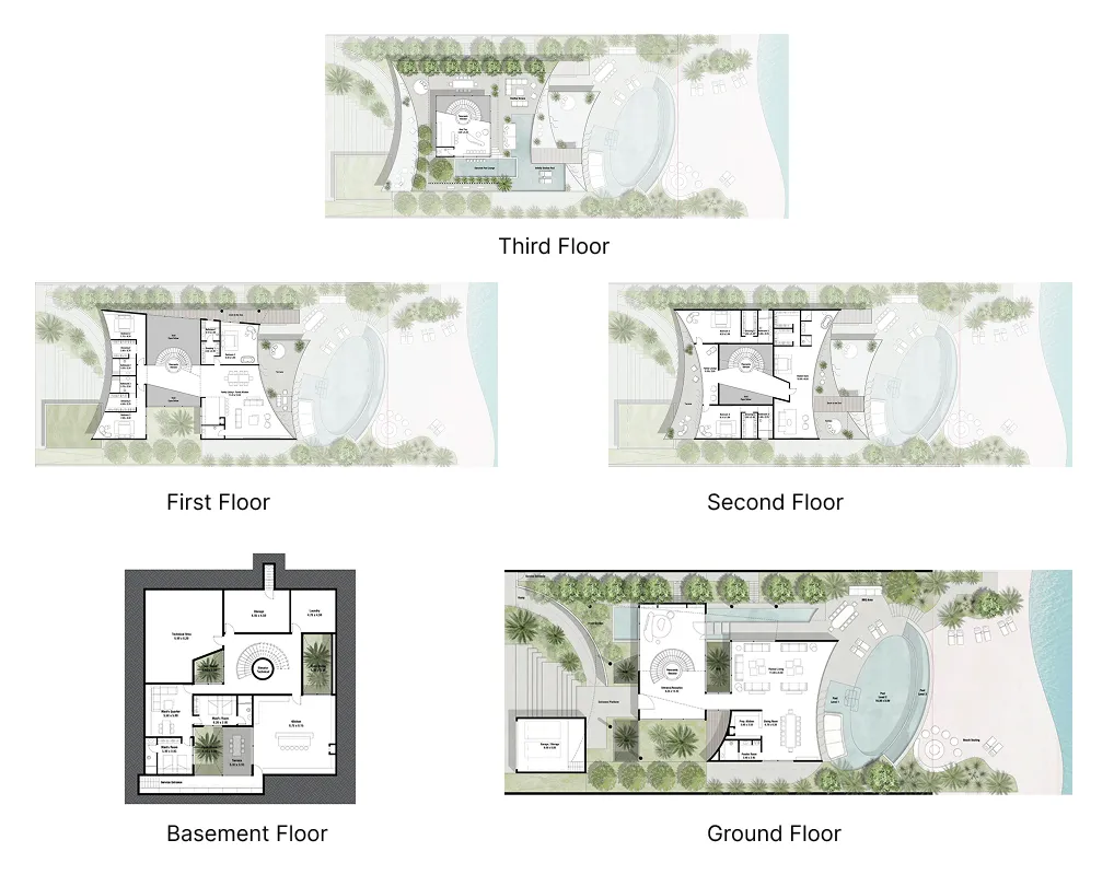 Zuha Island 5 bed floor plan, 19,663 sqft