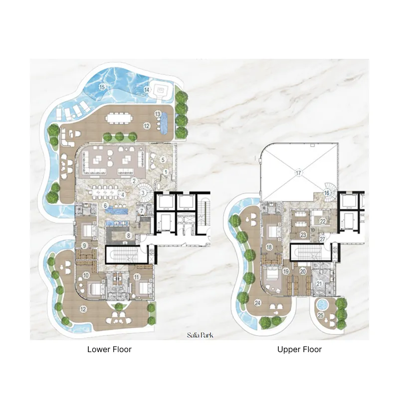 Casa Canal 5 bed floor plan, 9,026 sqft