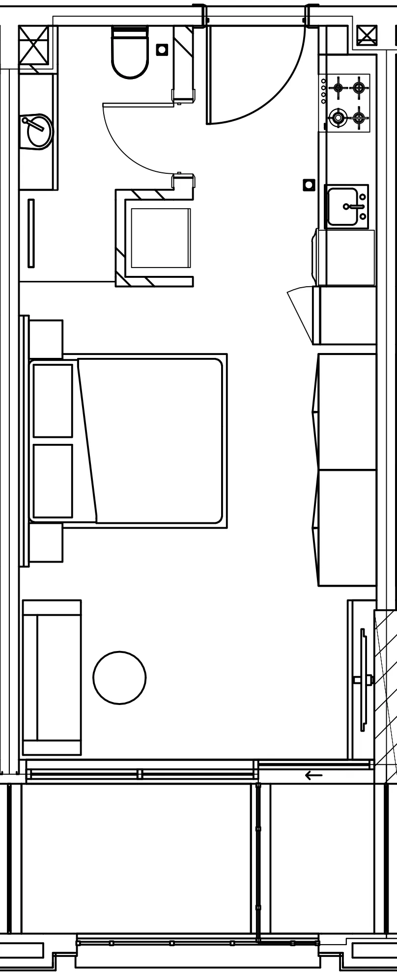 Berkeley Square Studio floor plan, 350 sqft