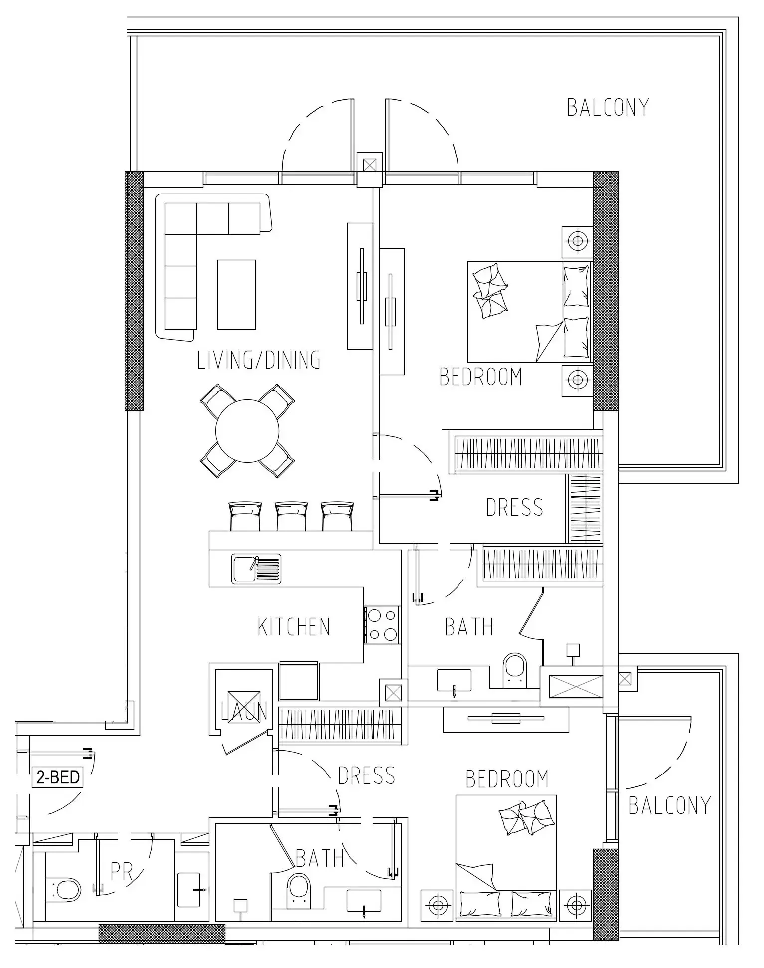 Damac Riverside Views 2 bed floor plan, 1,419 sqft