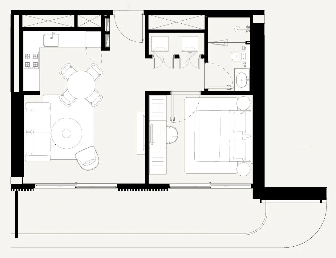 Azizi Abraham 1 bed floor plan, 691 sqft