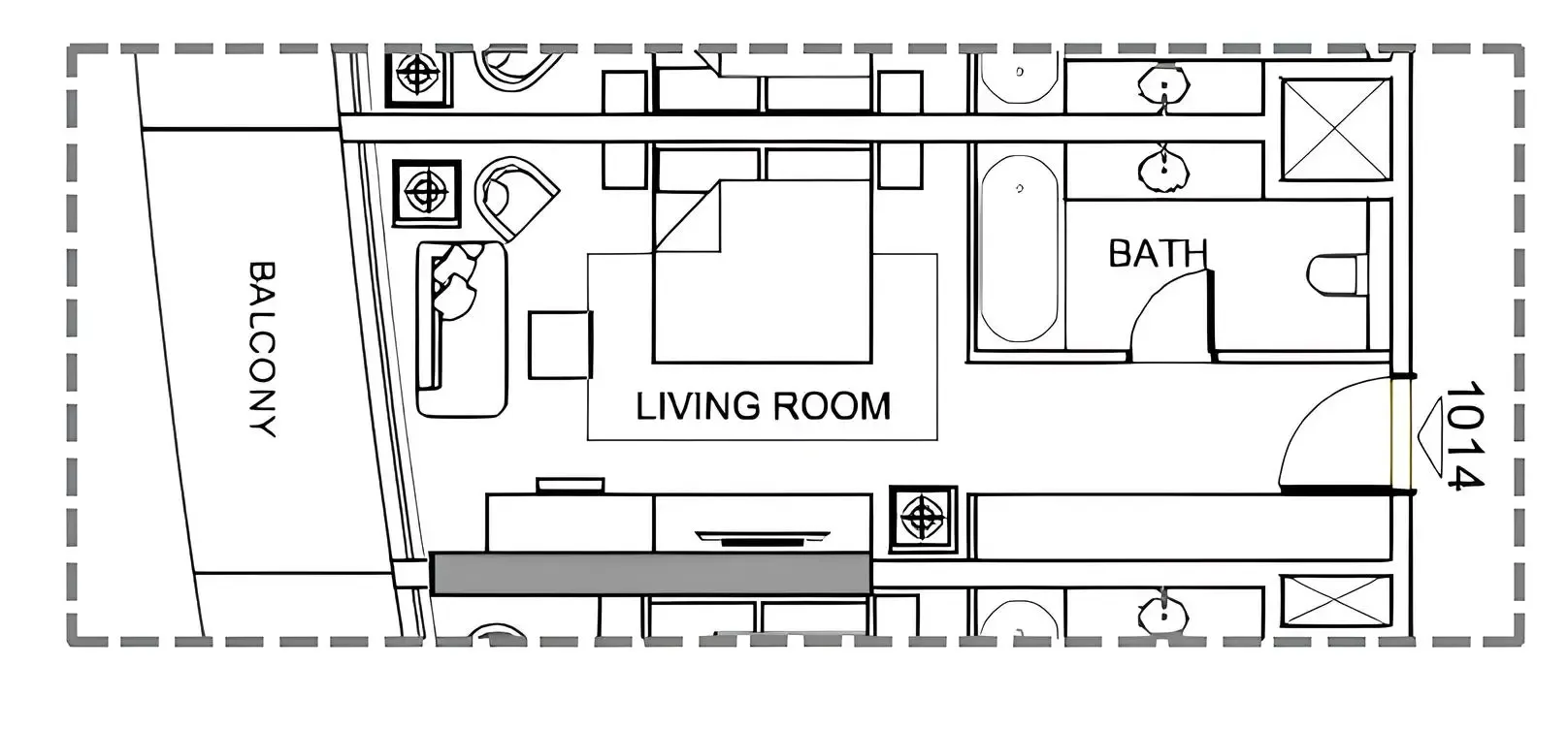 Damac Hills - Artesia Studio floor plan, 478 sqft