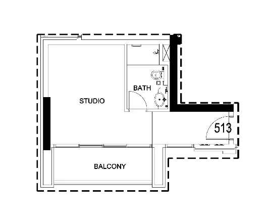 Damac Hills 2 - Hotel Edge by Rotana 1 bed floor plan, 555 sqft