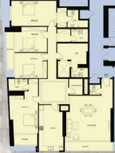 Faradis Tower 4 bed floor plan, 2,613 sqft