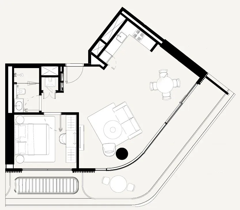 Azizi Abraham 1 bed floor plan, 898 sqft