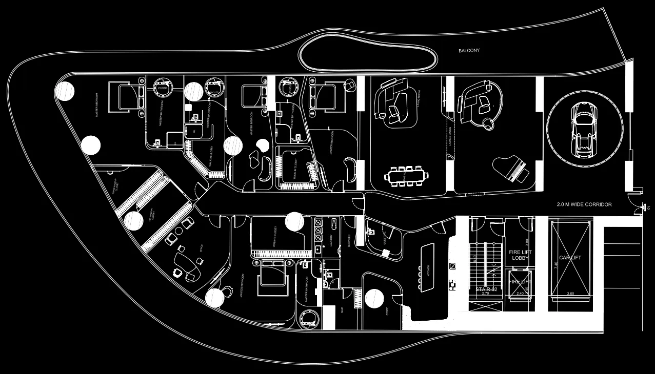 Bugatti Residences by Binghatti 4 bed floor plan, 10,066 sqft