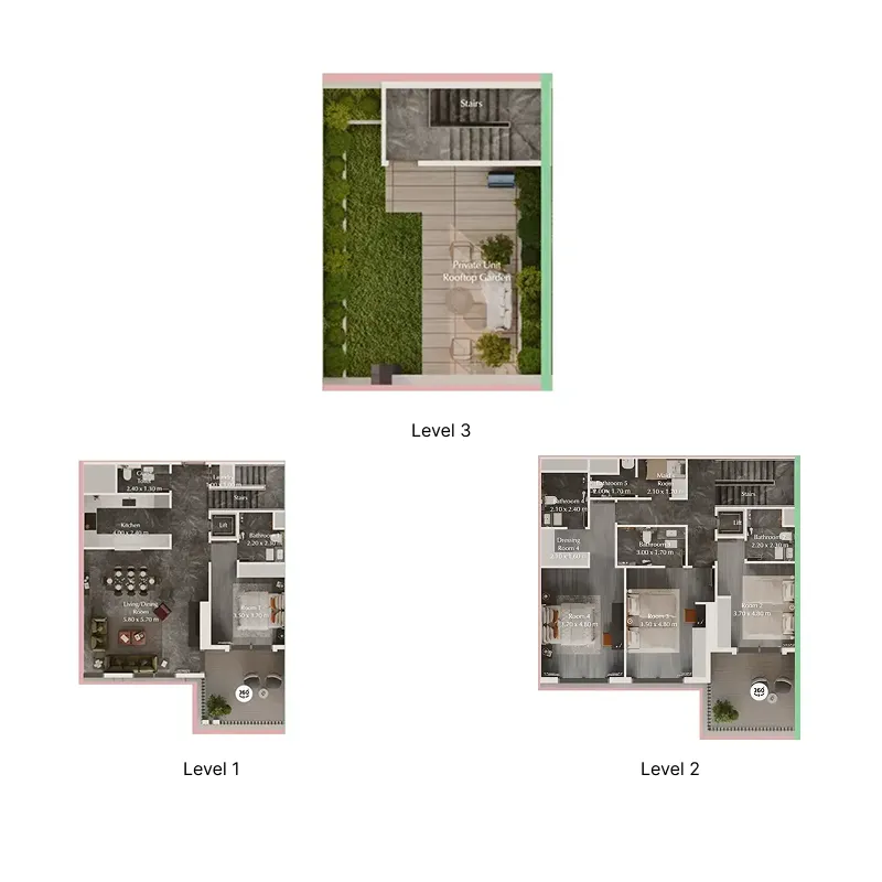 Bab Al Qasr Garden Residences 65 4 bed floor plan, 2,625 sqft