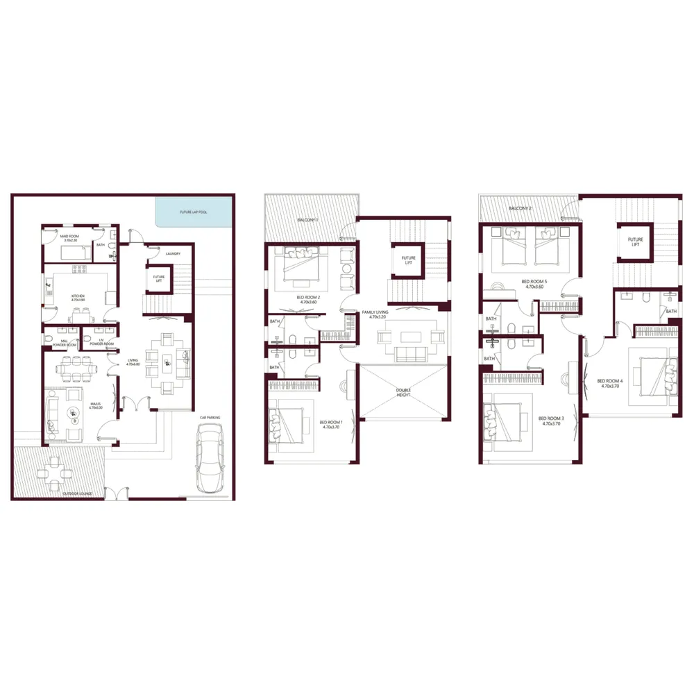 Kabbali Hills 5 bed floor plan, 4,027 sqft