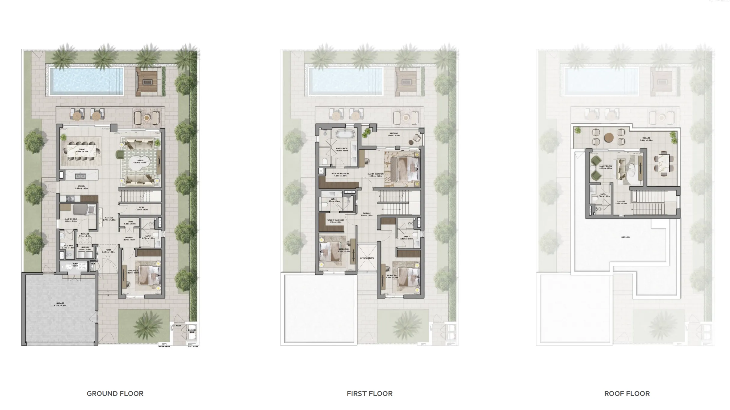 Salva 4 bed floor plan, 4,302 sqft