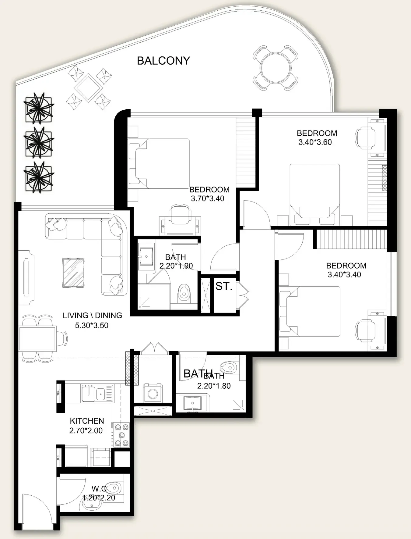X11 3 bed floor plan, 1,497 sqft