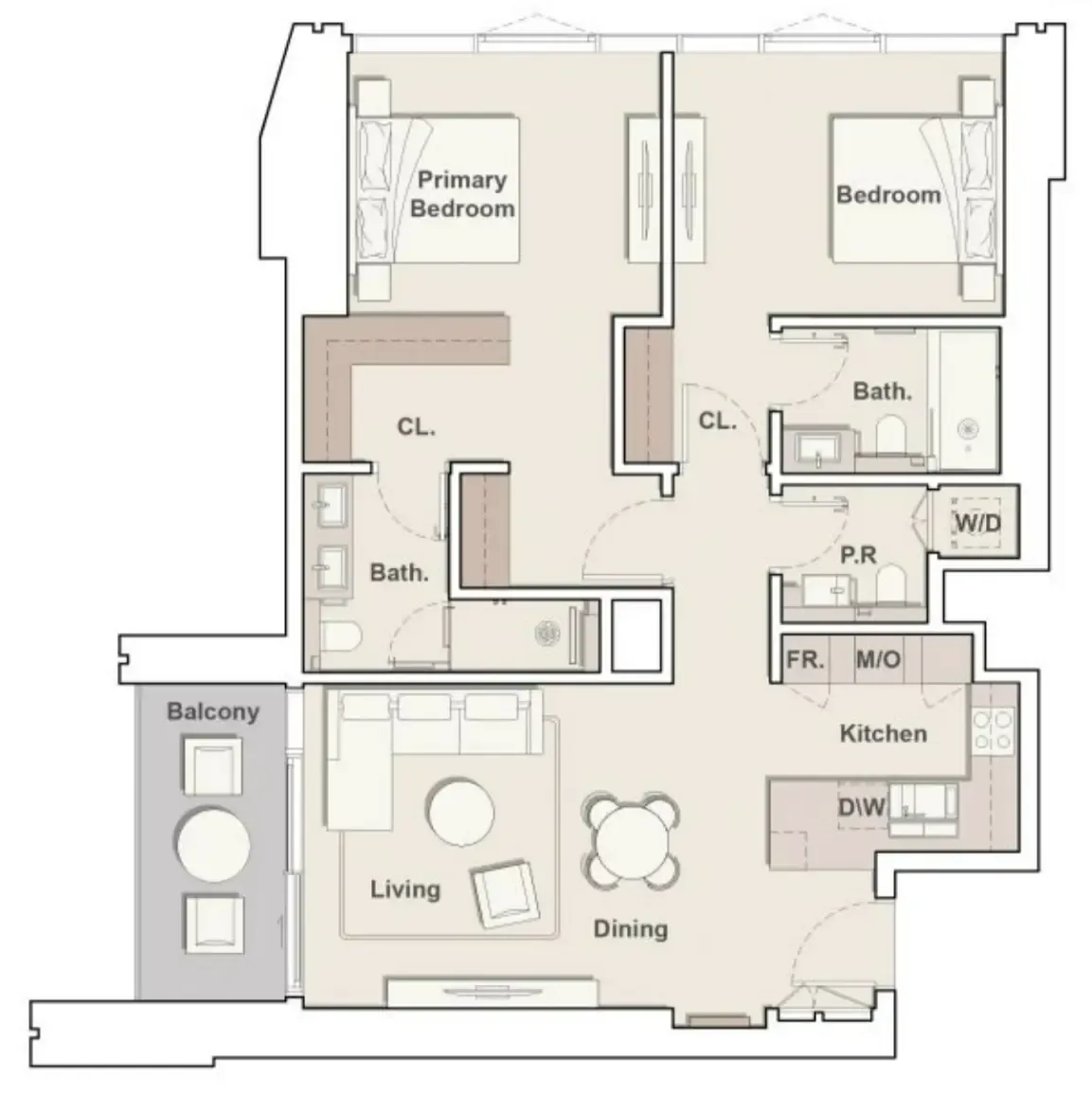 Eltiera Views 2 bed floor plan, 1,221 sqft