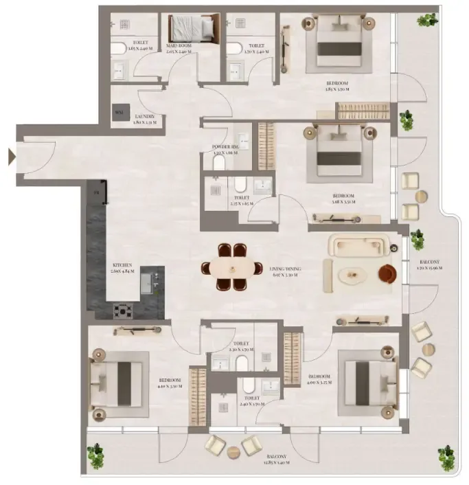 Rivo 4 bed floor plan, 2,201 sqft