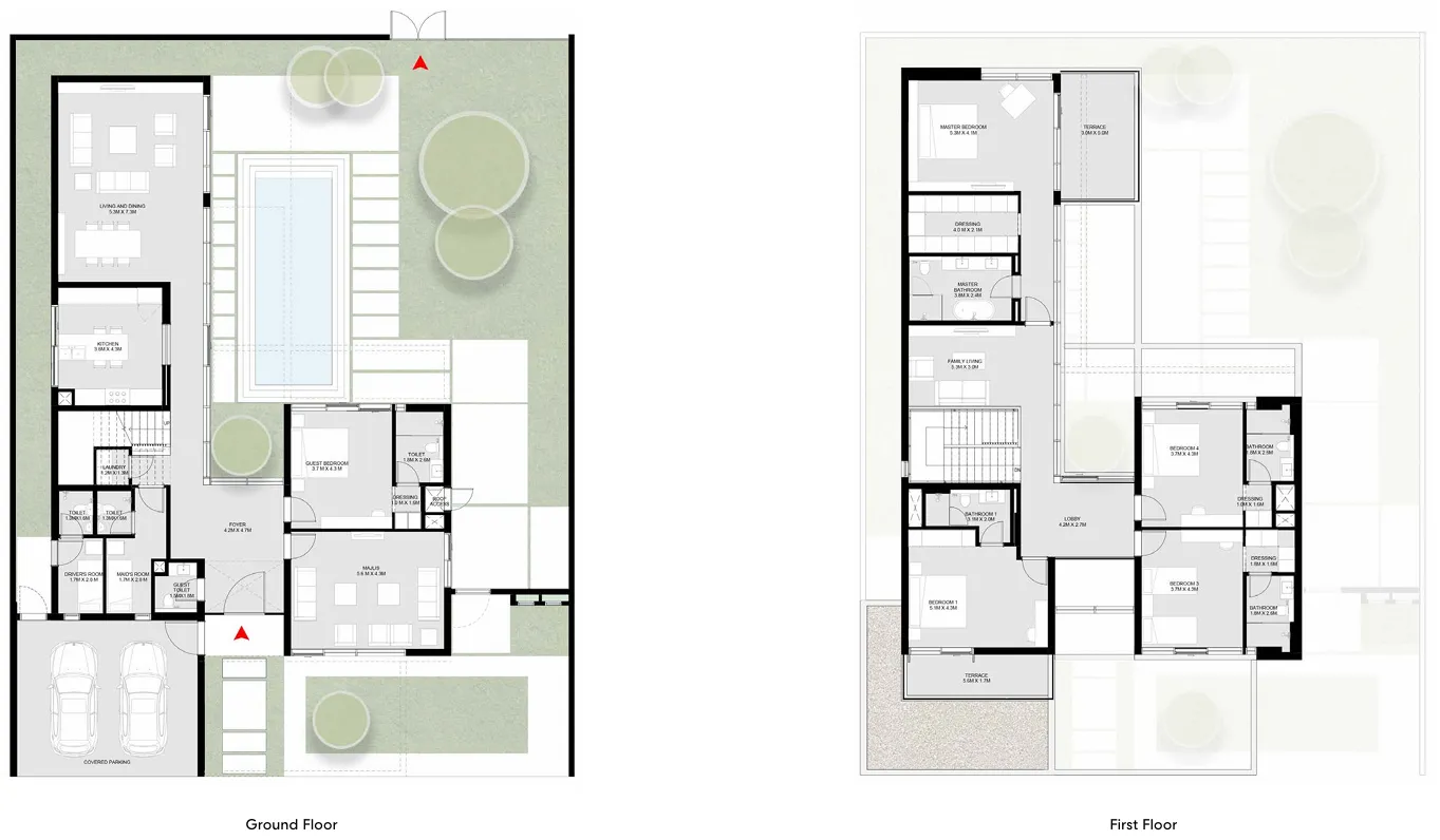 Masaar 3 Sedra 5 bed floor plan, 5,142 – 6,736 sqft