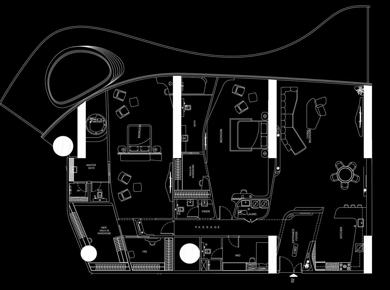 Bugatti Residences by Binghatti 2 bed floor plan, 4,104 sqft