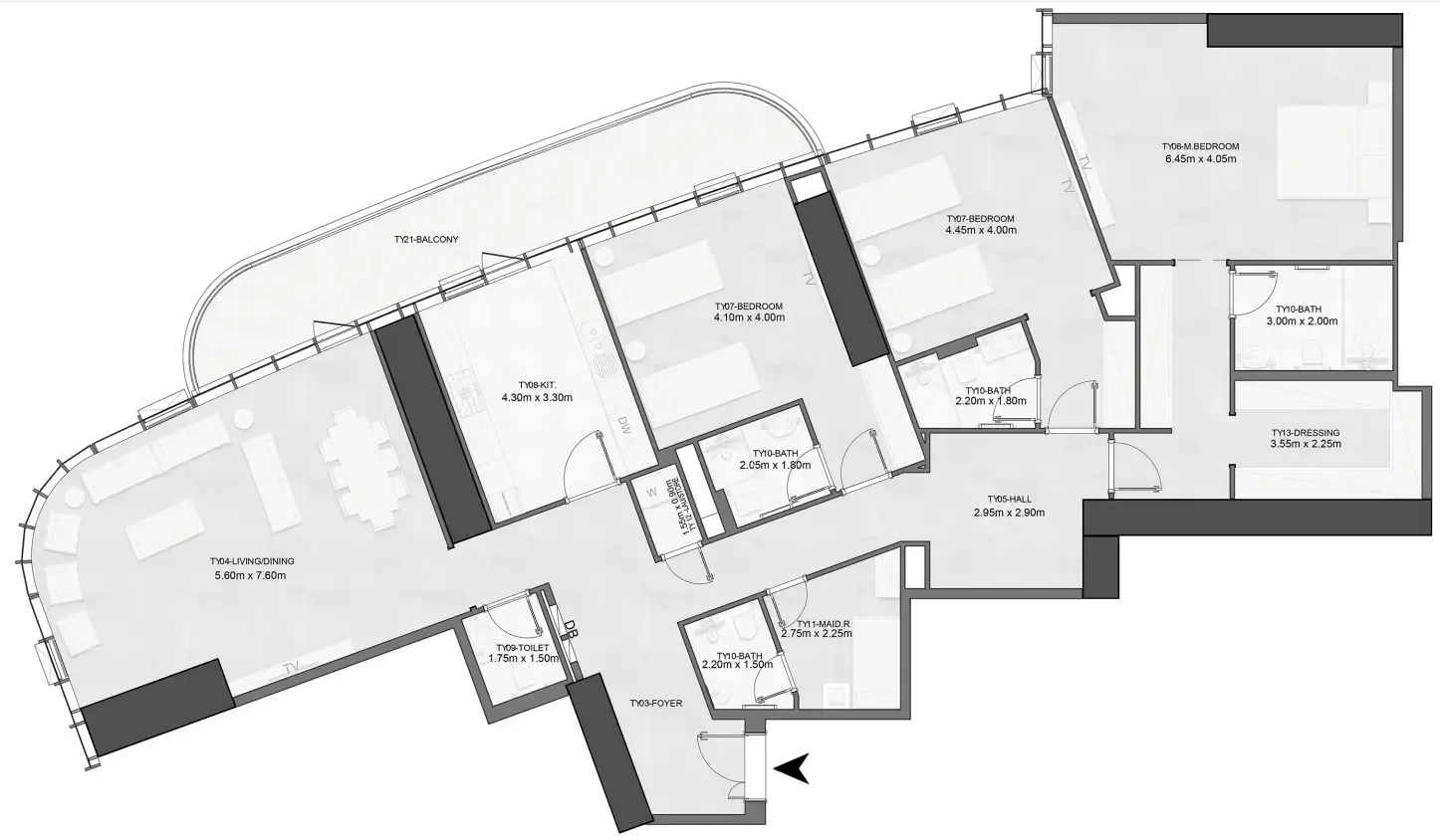 Joud Tower 3 bed floor plan, 2,709 sqft