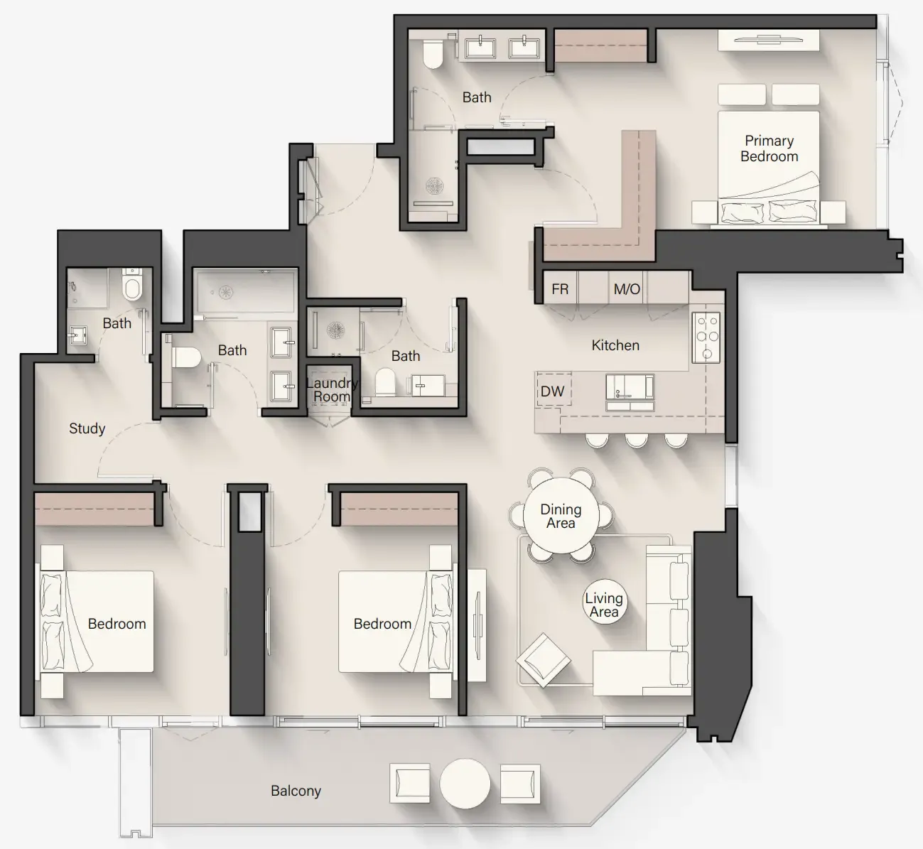 Eltiera Views 3 bed floor plan, 1,672 sqft