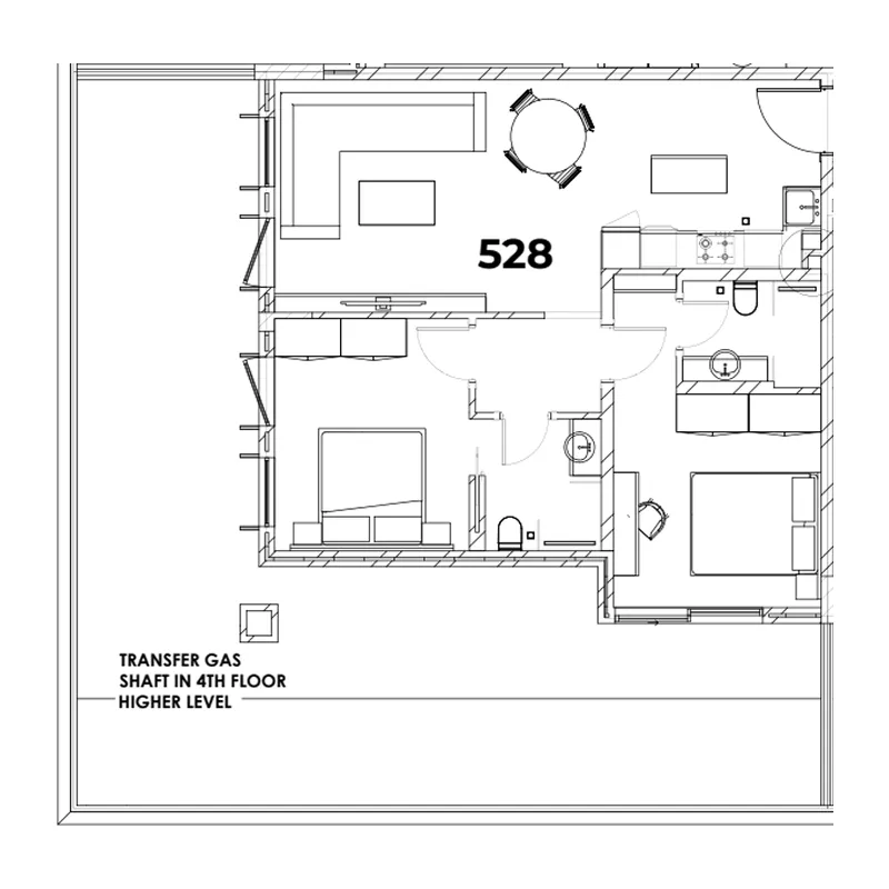Berkeley Square 2 bed floor plan, 1,511 sqft