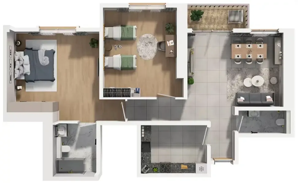 Barajeel Towers 2 bed floor plan, 1,791 sqft