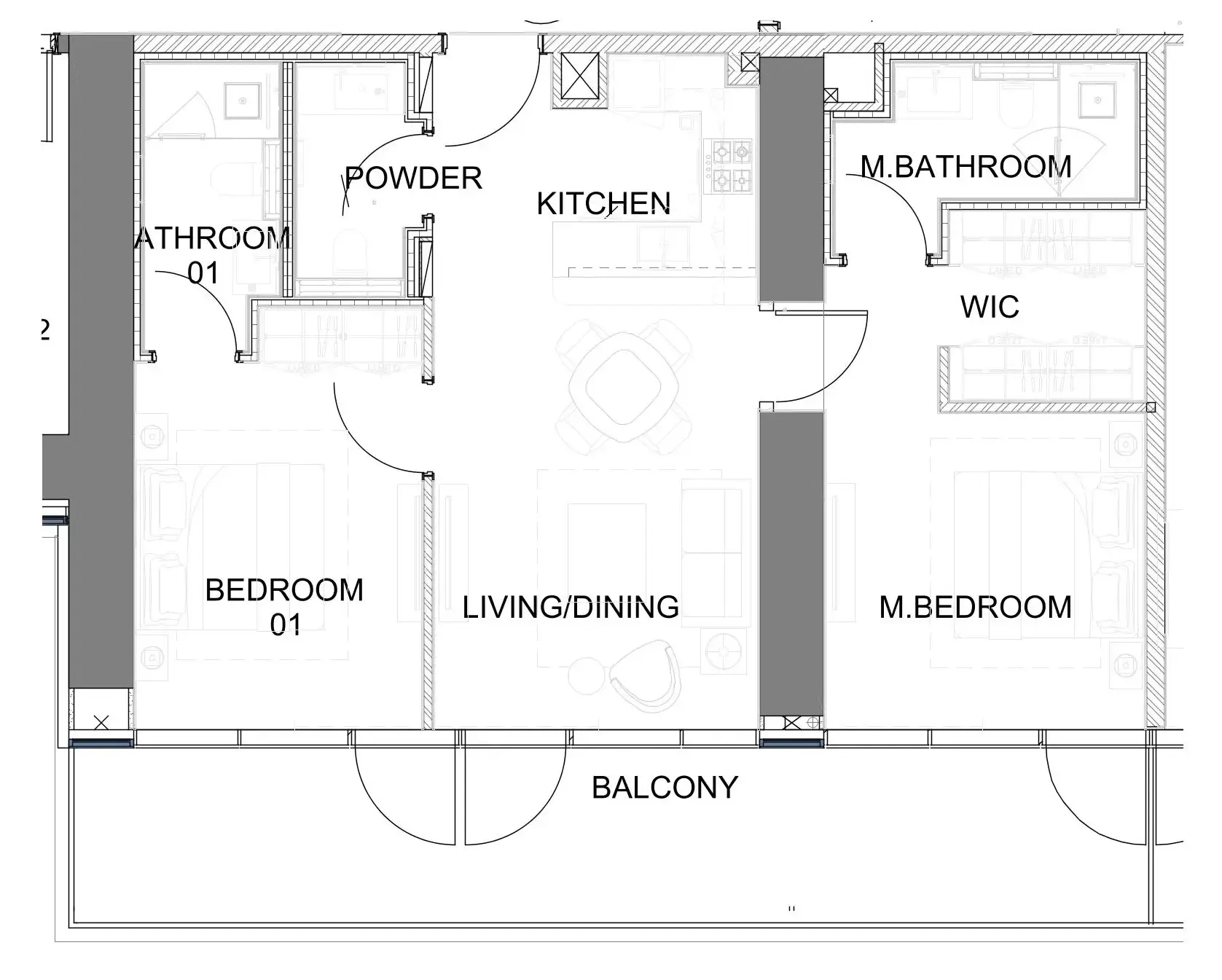 Damac Safa Gate 2 bed floor plan, 1,174 sqft