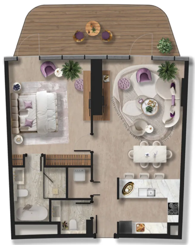 Taj Wellington Mews 1 bed floor plan, 1,147 – 1,161 sqft
