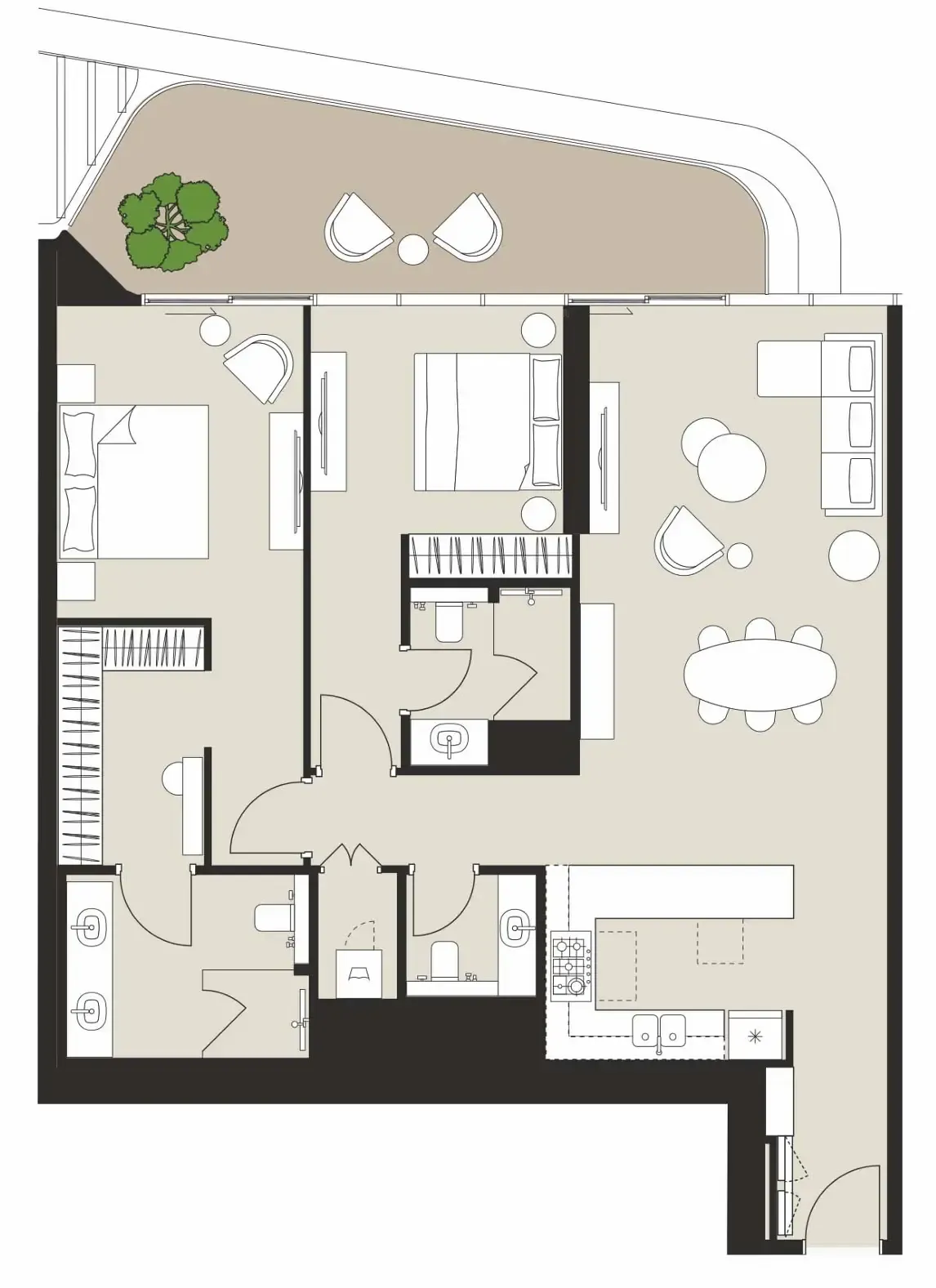 Artistry Two Residences 2 bed floor plan, 1,469 sqft