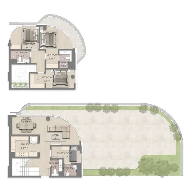Mirasol Mina 3 bed floor plan, 2,793 sqft
