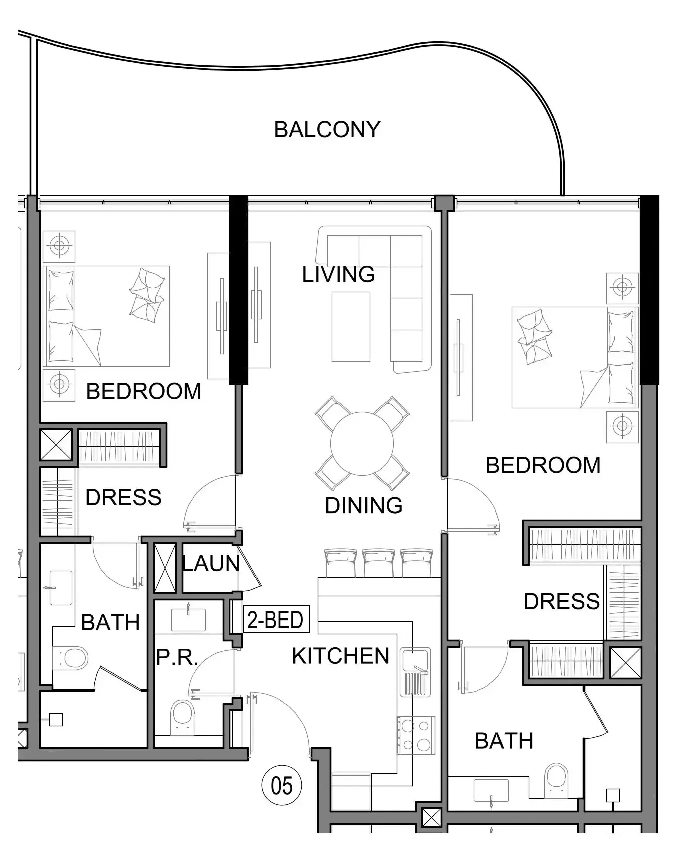 Damac Lagoons Views Phase 3 2 bed floor plan, 1,166 sqft