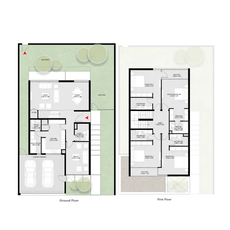 Masaar 2 Narenj 4 bed floor plan, 3,205 sqft