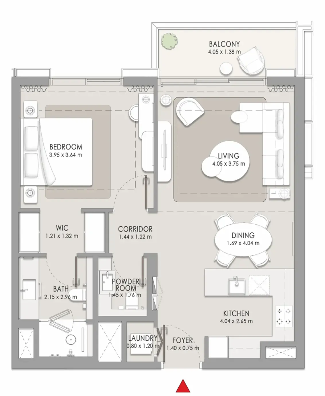 City Walk Crestlane 1 bed floor plan, 804 – 839 sqft